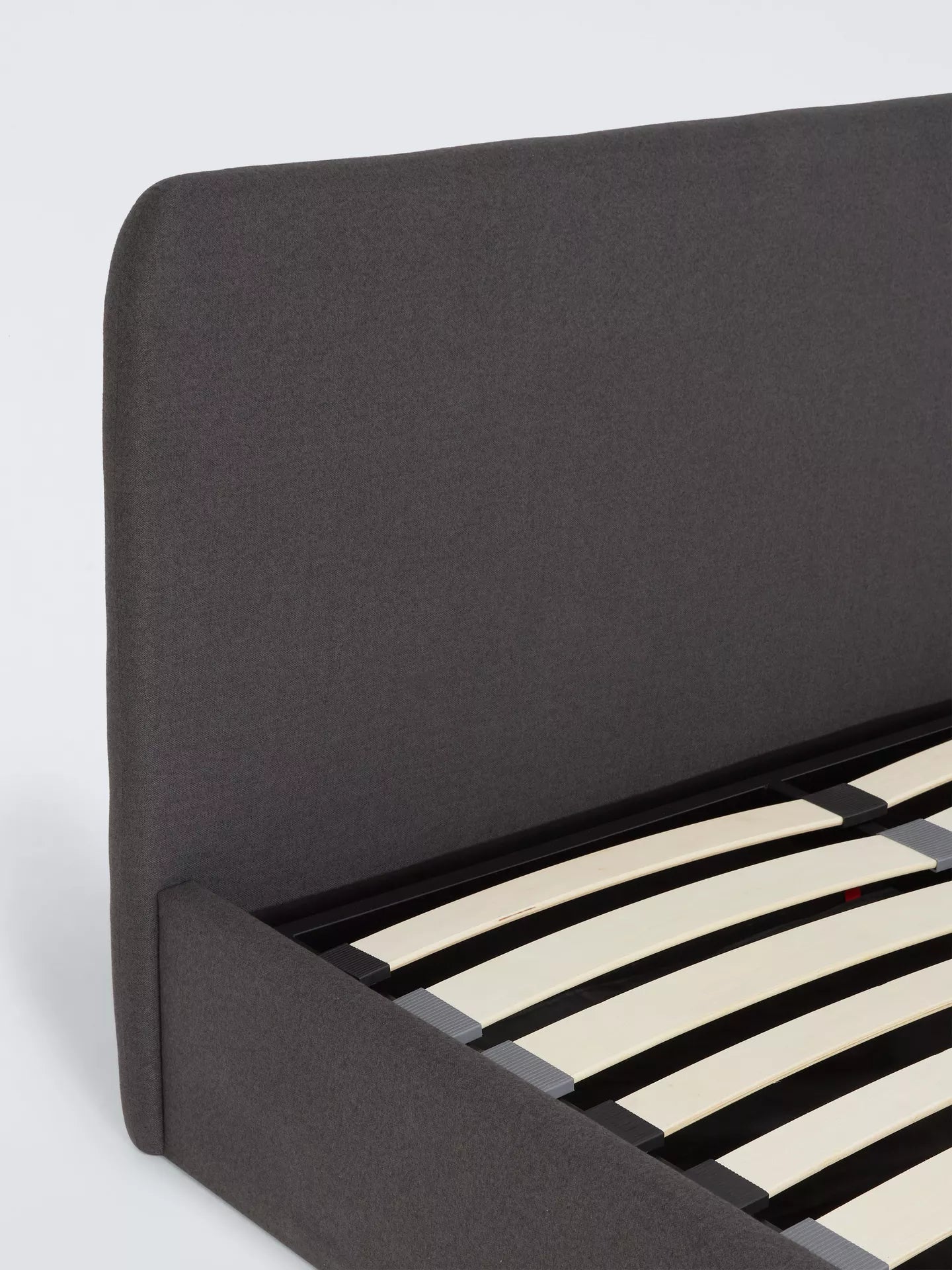 John Lewis Bonnie Ottoman Storage Upholstered Bed Frame, Double, Brushed Tweed Charcoal