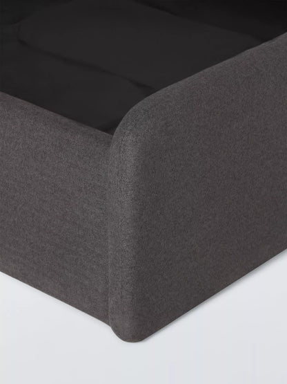 John Lewis Bonnie Ottoman Storage Upholstered Bed Frame, Double, Brushed Tweed Charcoal