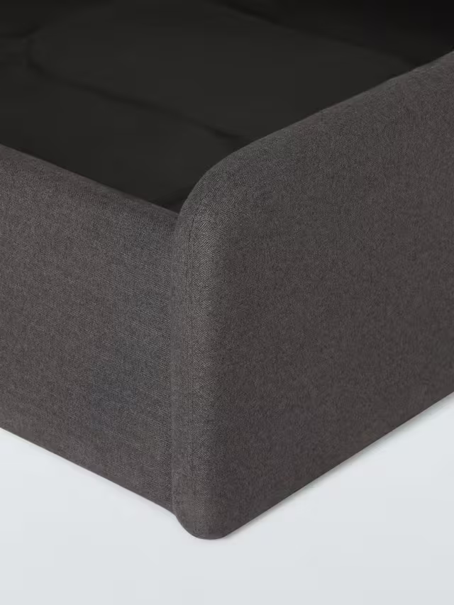 John Lewis Bonnie Ottoman Storage Upholstered Bed Frame, Double, Brushed Tweed Charcoal