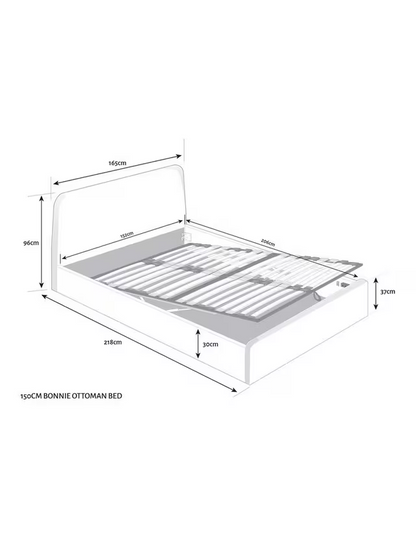 John Lewis Bonnie Ottoman Storage Bed Frame King Size Brushed Tweed Charcoal