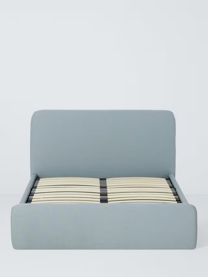 John Lewis Bonnie Ottoman Storage Upholstered Bed Frame, Double, Textured Weave Blue
