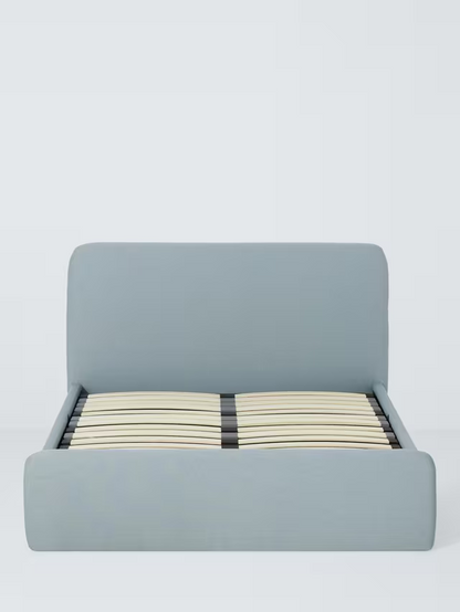 John Lewis Bonnie Ottoman Storage Upholstered Bed Frame, Small Double, Textured Weave Blue
