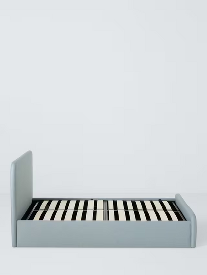 John Lewis Bonnie Ottoman Storage Upholstered Bed Frame, Double, Textured Weave Blue