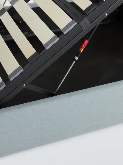 John Lewis Bonnie Ottoman Storage Upholstered Bed Frame, Double, Textured Weave Blue