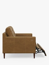 John Lewis Draper II Motion Large 3 Seater Leather Sofa, Light Leg, Demetra Light Tan