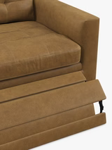 John Lewis Draper II Motion Large 3 Seater Leather Sofa, Light Leg, Demetra Light Tan