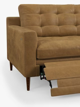 John Lewis Draper II Motion Large 3 Seater Leather Sofa, Light Leg, Demetra Light Tan