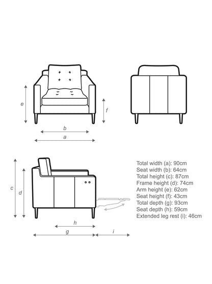 John Lewis Draper II Motion Leather Armchair, Metal Leg, Vintage Shadow