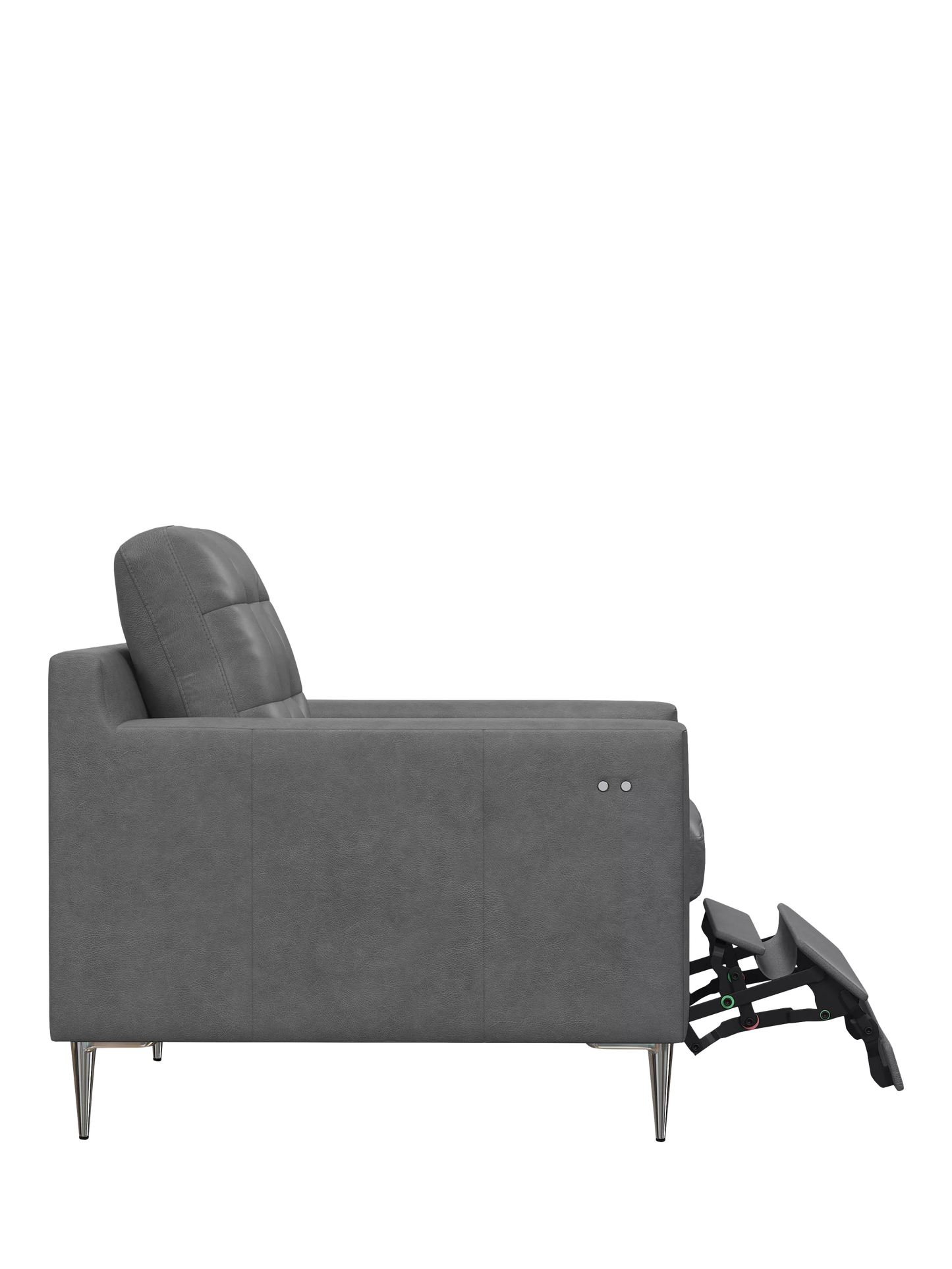 John Lewis Draper II Motion Leather Armchair, Metal Leg, Vintage Shadow