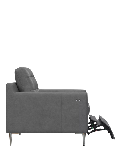 John Lewis Draper II Motion Leather Armchair, Metal Leg, Vintage Shadow