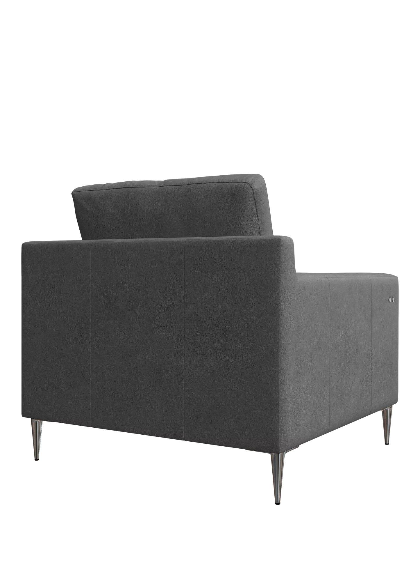 John Lewis Draper II Motion Leather Armchair, Metal Leg, Vintage Shadow