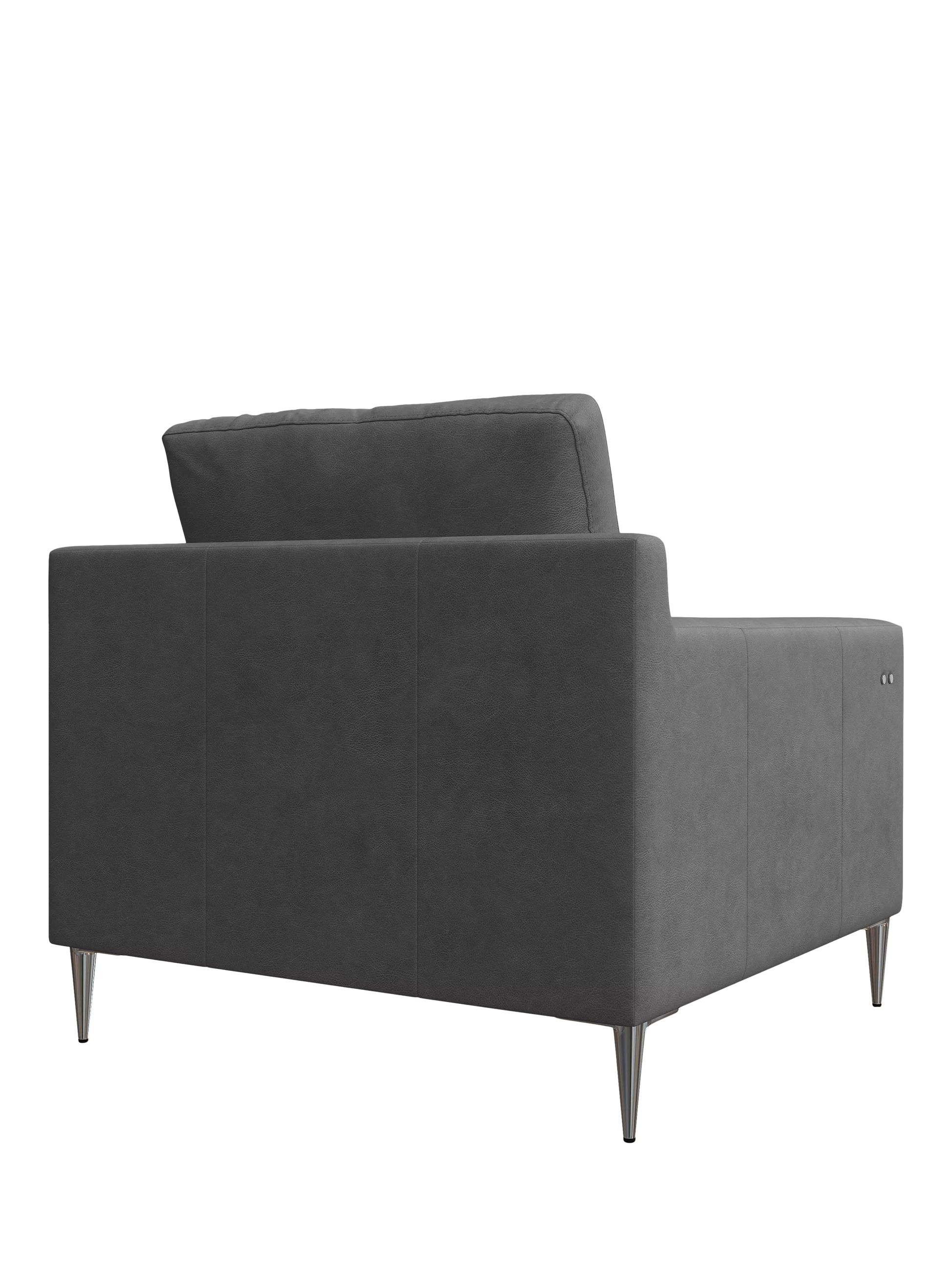 John Lewis Draper II Motion Leather Armchair, Metal Leg, Vintage Shadow