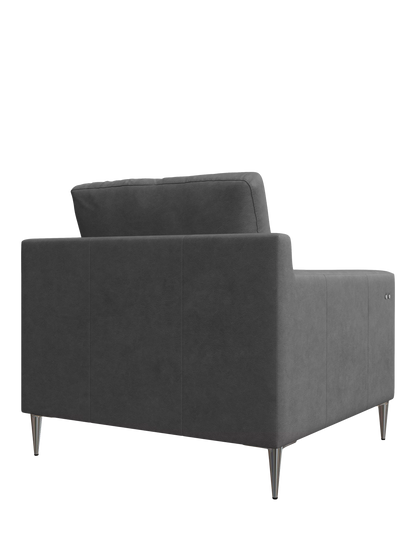 John Lewis Draper II Motion Leather Armchair, Metal Leg, Vintage Shadow