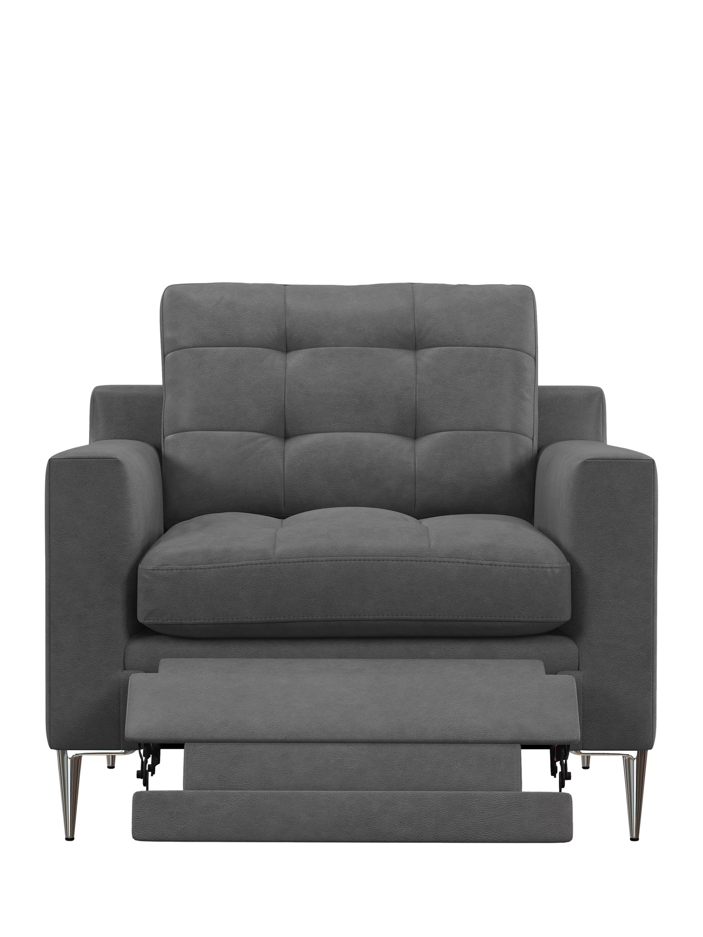 John Lewis Draper II Motion Leather Armchair, Metal Leg, Vintage Shadow