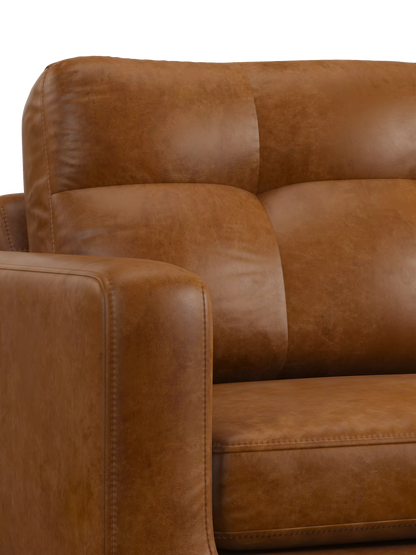 John Lewis Barbican Large 3 Seater Leather Sofa, Light Leg, Premium Caramel