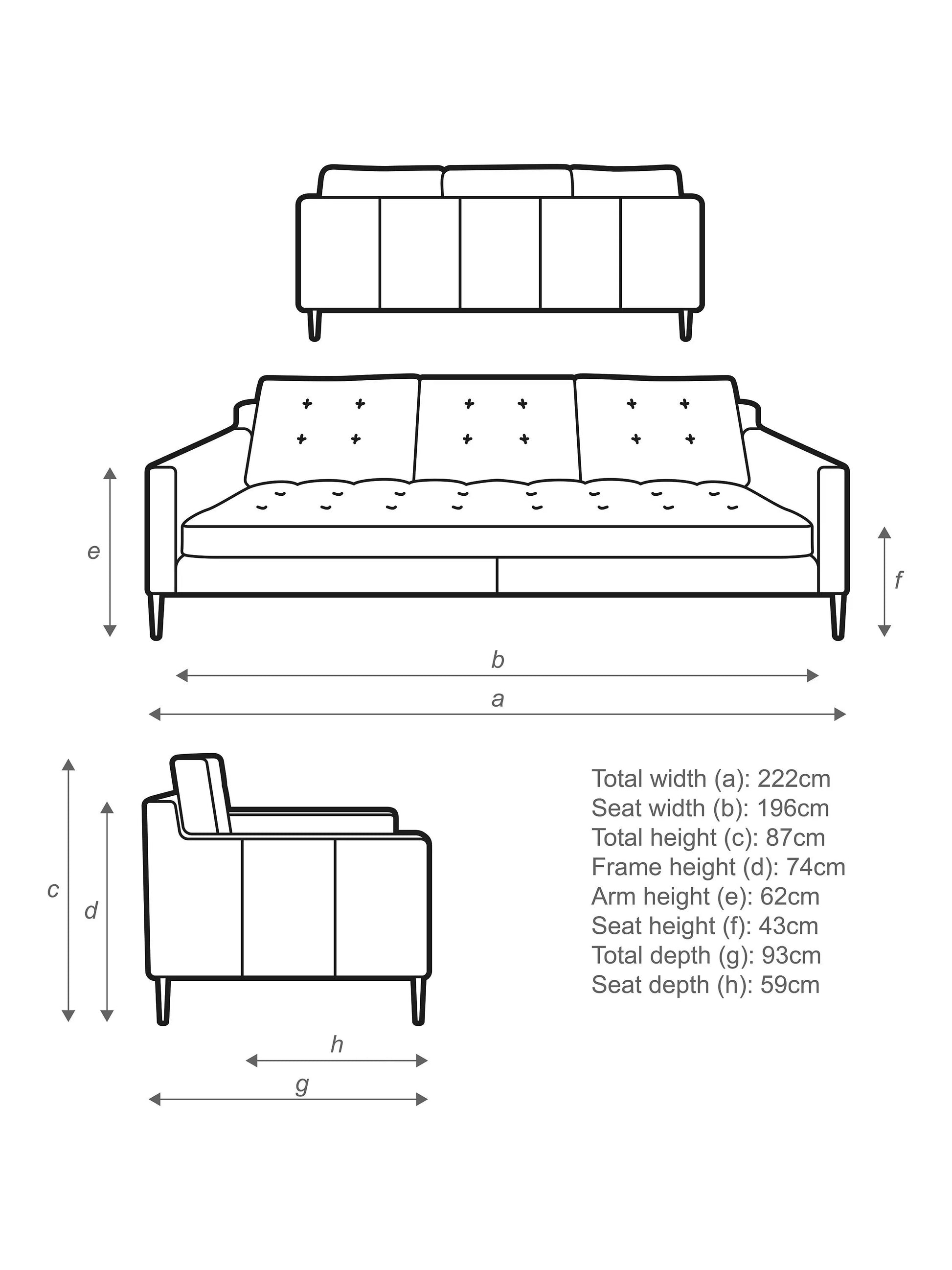John Lewis Draper II Grand 4 Seater Leather Sofa, Metal Leg, Demetra Light Tan