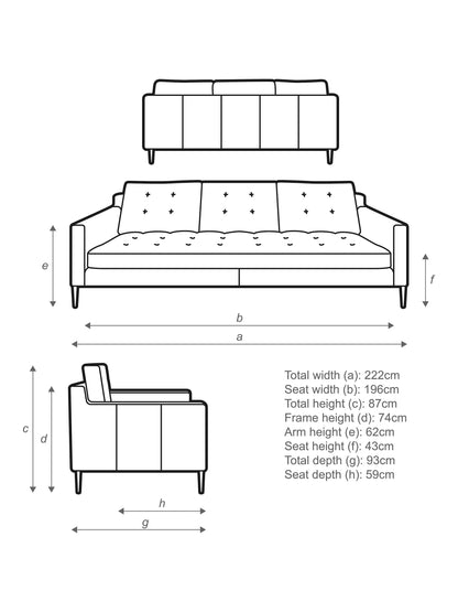 John Lewis Draper II Grand 4 Seater Leather Sofa, Metal Leg, Demetra Light Tan