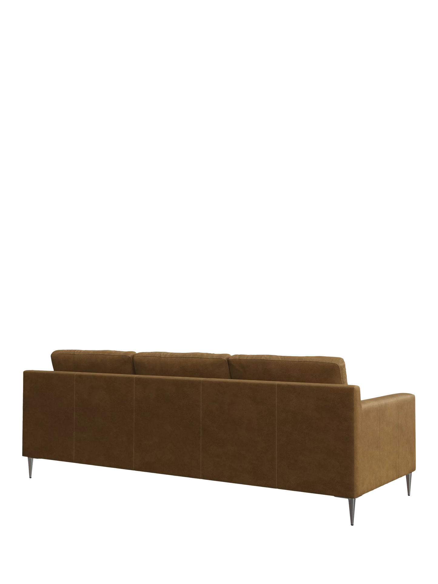 John Lewis Draper II Grand 4 Seater Leather Sofa, Metal Leg, Demetra Light Tan