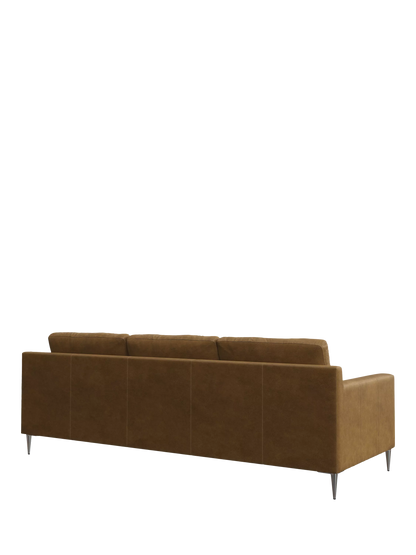 John Lewis Draper II Grand 4 Seater Leather Sofa, Metal Leg, Demetra Light Tan