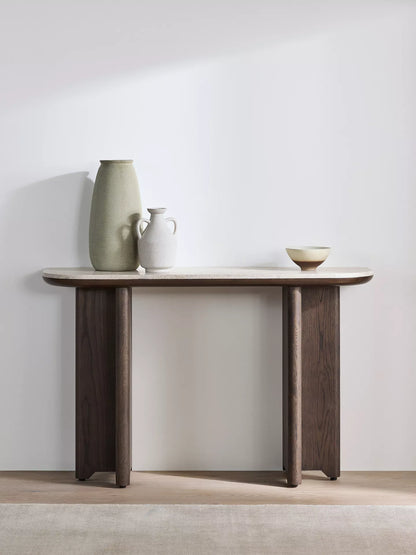 John Lewis Ritz Marble Console Table, Brown