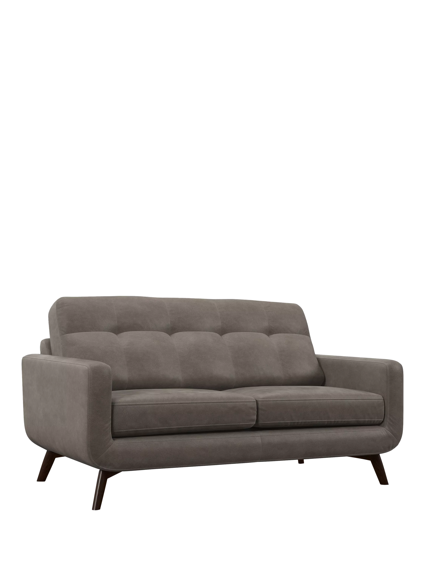 John Lewis Barbican Medium 2 Seater Leather Sofa, Dark Leg, Demetra Grey