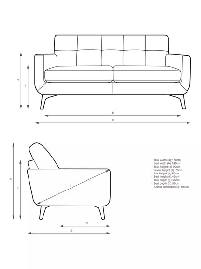 John Lewis Barbican Medium 2 Seater Leather Sofa, Dark Leg, Demetra Grey