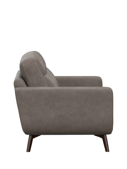 John Lewis Barbican Medium 2 Seater Leather Sofa, Dark Leg, Demetra Grey