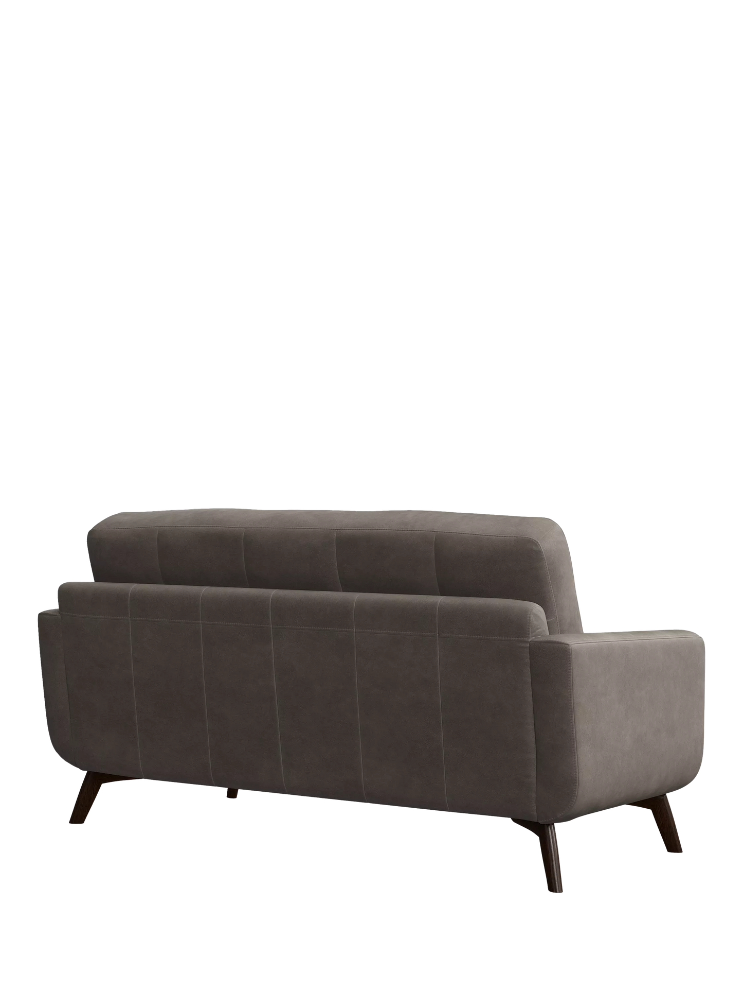 John Lewis Barbican Medium 2 Seater Leather Sofa, Dark Leg, Demetra Grey
