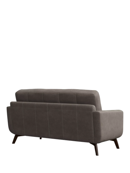 John Lewis Barbican Medium 2 Seater Leather Sofa, Dark Leg, Demetra Grey