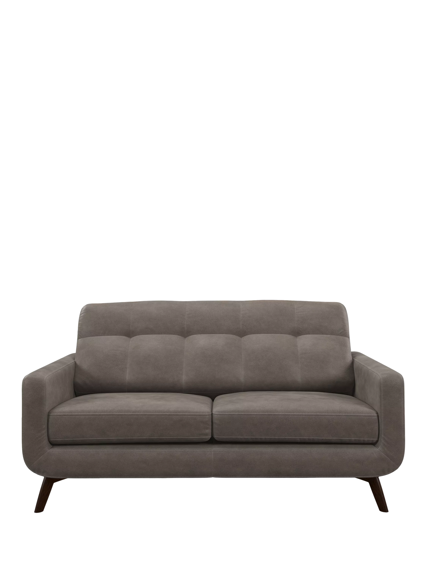John Lewis Barbican Medium 2 Seater Leather Sofa, Dark Leg, Demetra Grey