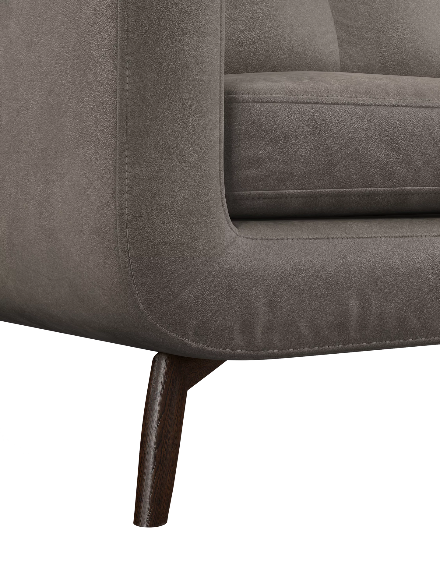 John Lewis Barbican Medium 2 Seater Leather Sofa, Dark Leg, Demetra Grey