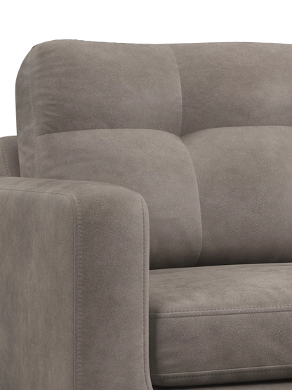 John Lewis Barbican Medium 2 Seater Leather Sofa, Dark Leg, Demetra Grey