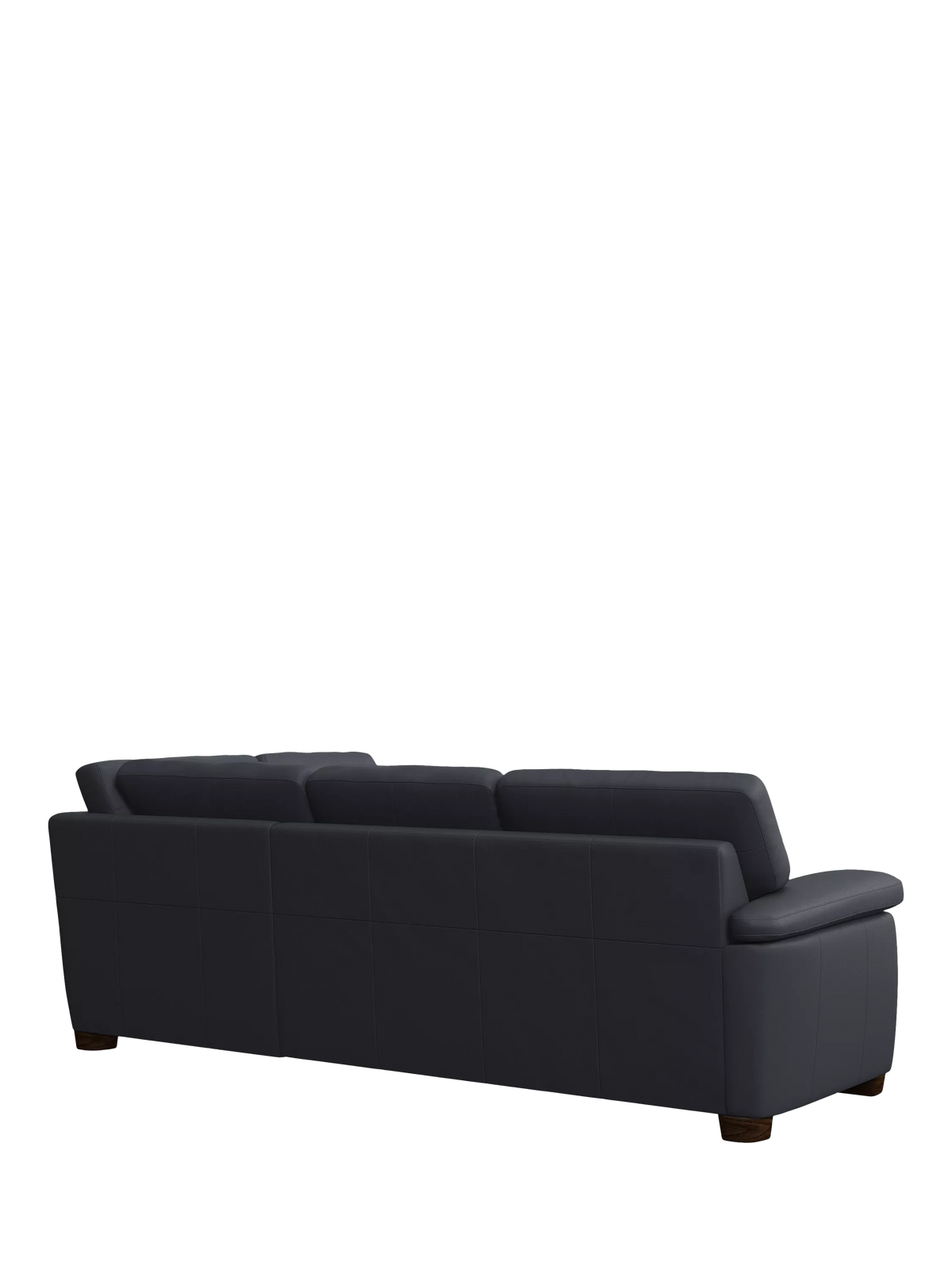 John Lewis Camden RHF Chaise Corner Leather Sofa, Dark Leg, Matt Navy