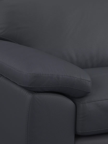 John Lewis Camden RHF Chaise Corner Leather Sofa, Dark Leg, Matt Navy