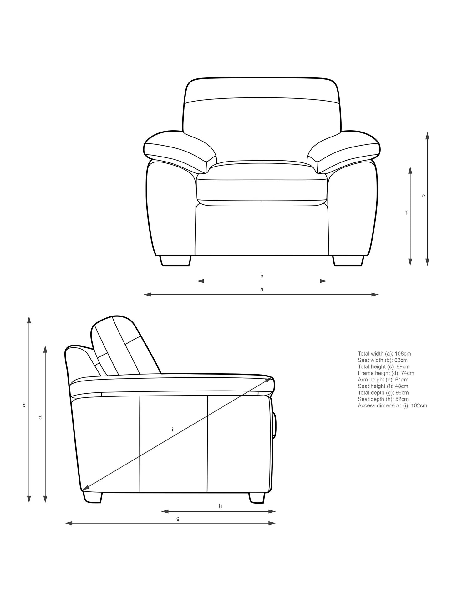 John Lewis Camden Leather Armchair, Dark Leg, Nature Putty
