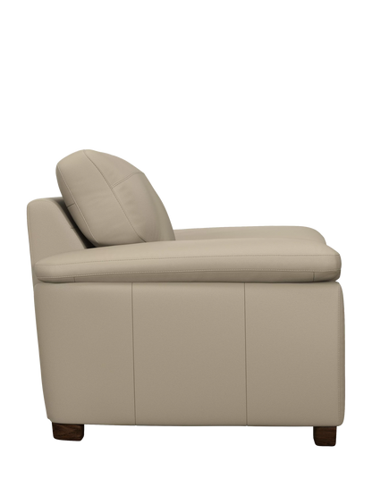 John Lewis Camden Leather Armchair, Dark Leg, Nature Putty