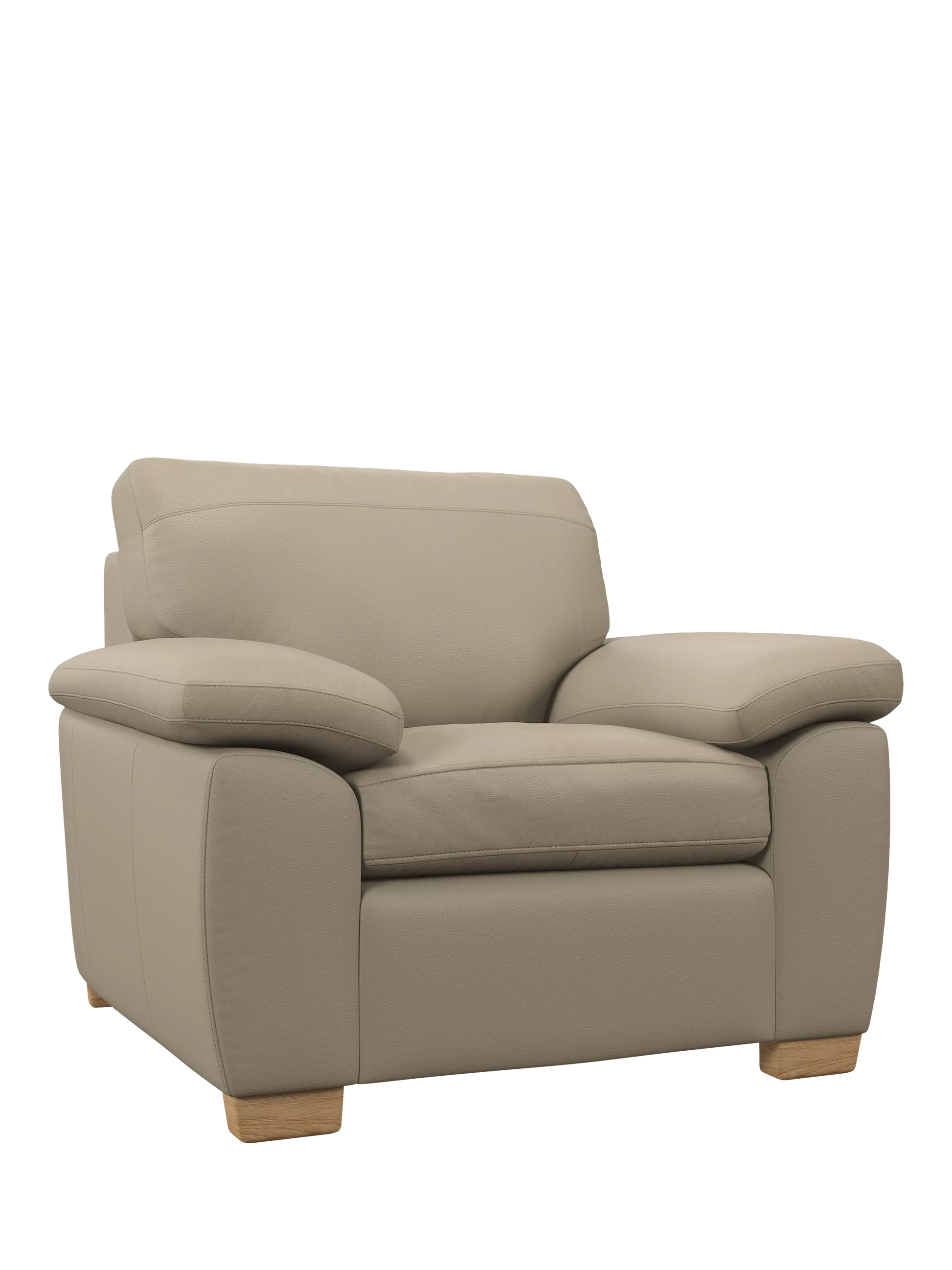 John Lewis Camden Leather Armchair, Dark Leg, Natural Putty