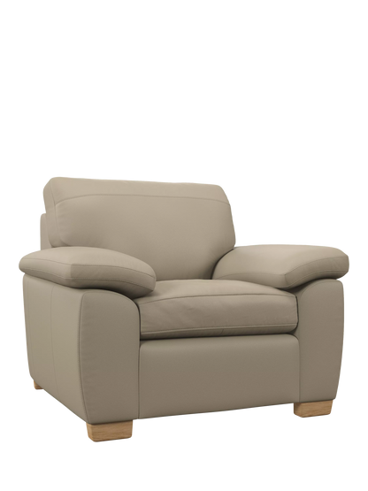 John Lewis Camden Leather Armchair, Dark Leg, Natural Putty