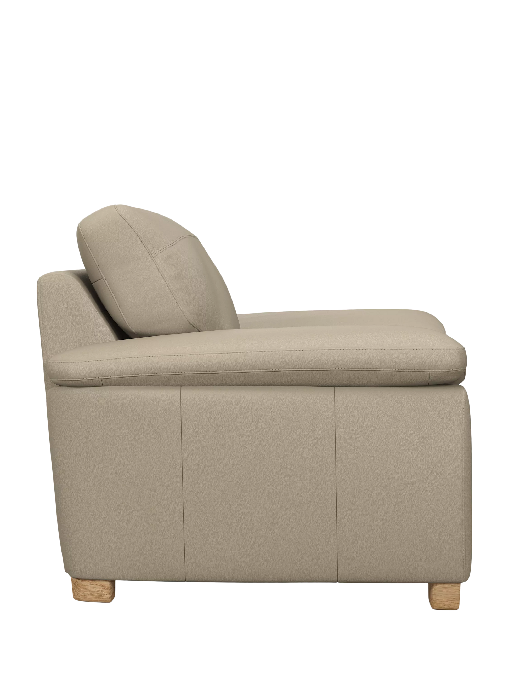 John Lewis Camden Leather Armchair, Dark Leg, Natural Putty