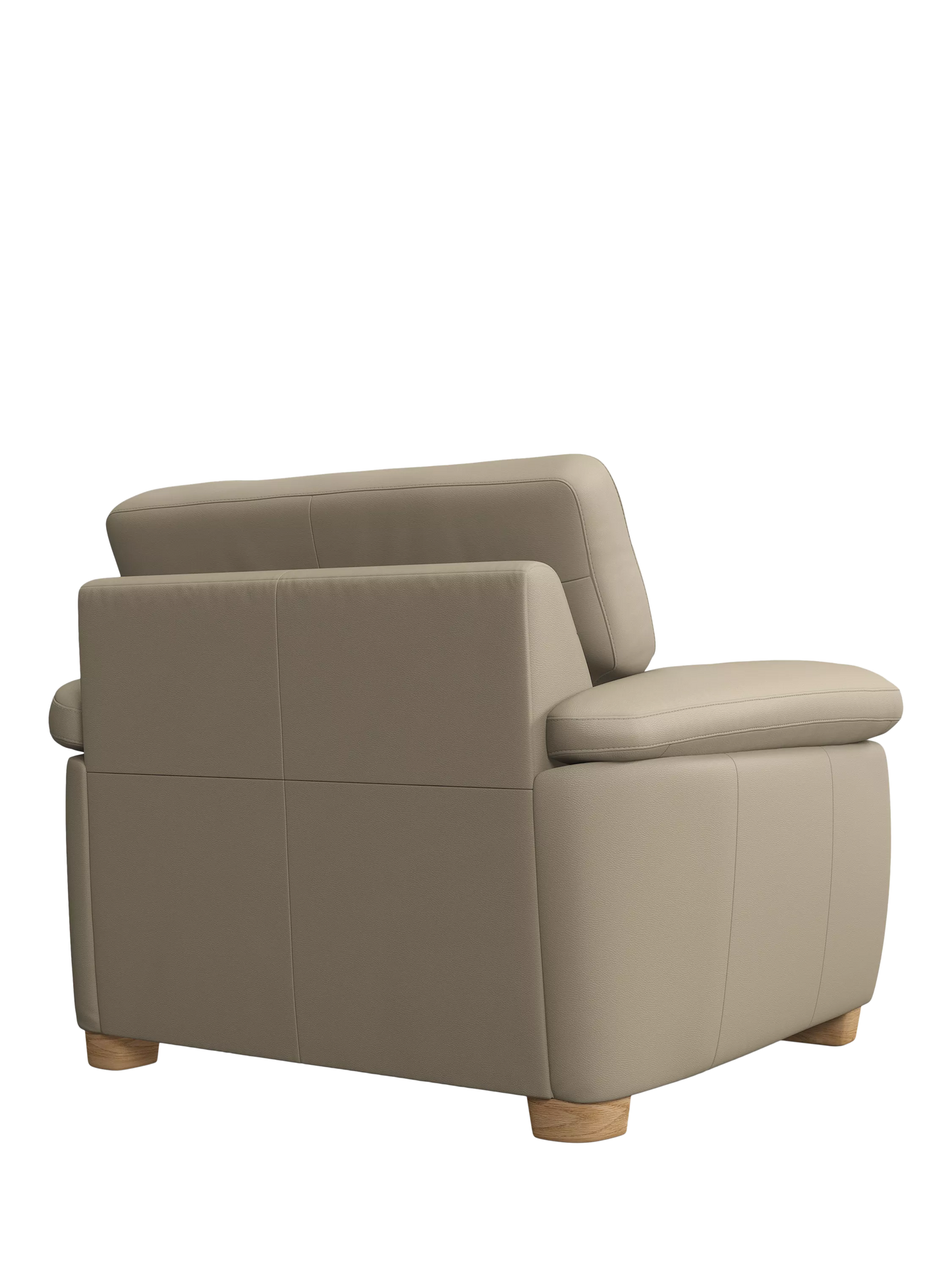 John Lewis Camden Leather Armchair, Dark Leg, Natural Putty