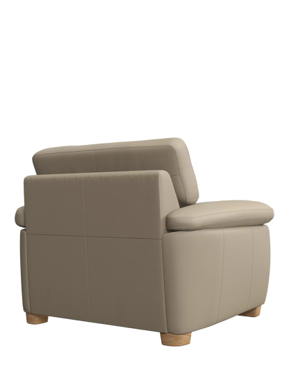 John Lewis Camden Leather Armchair, Dark Leg, Natural Putty