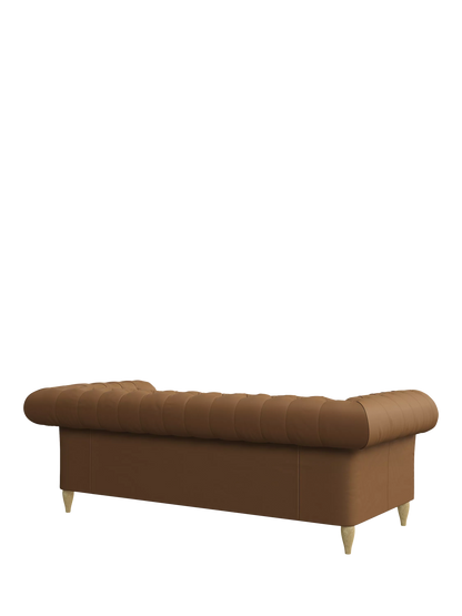 John Lewis Cromwell Grand 4 Seater Leather Sofa, Light Leg, Matt Tan