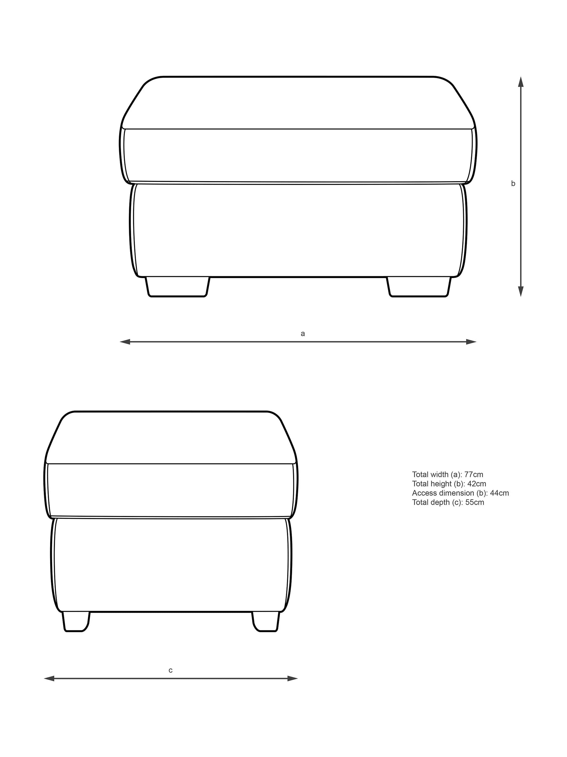 John Lewis Camden Leather Storage Footstool, Dark Leg, Matt Chocolate