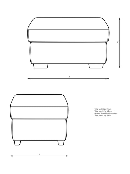 John Lewis Camden Leather Storage Footstool, Dark Leg, Matt Chocolate