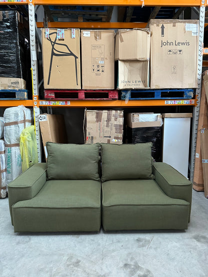 John Lewis Border Large 3 Seater Sofa, Dark Leg