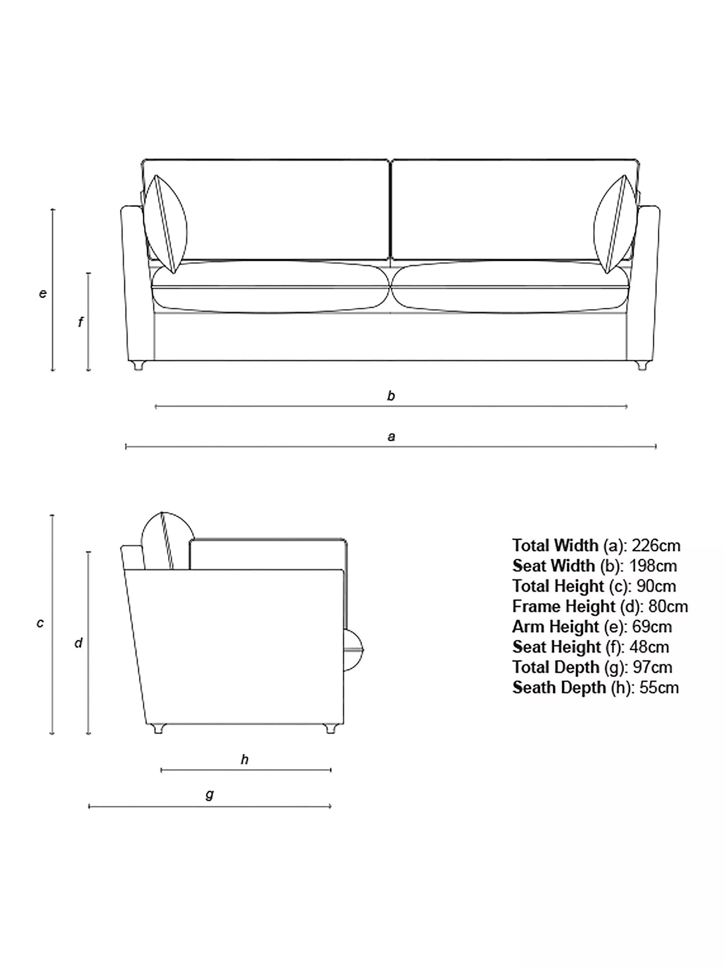 John Lewis x Sophie Conran Cocobella Large Sofa, Light Leg, Beatrice Barley