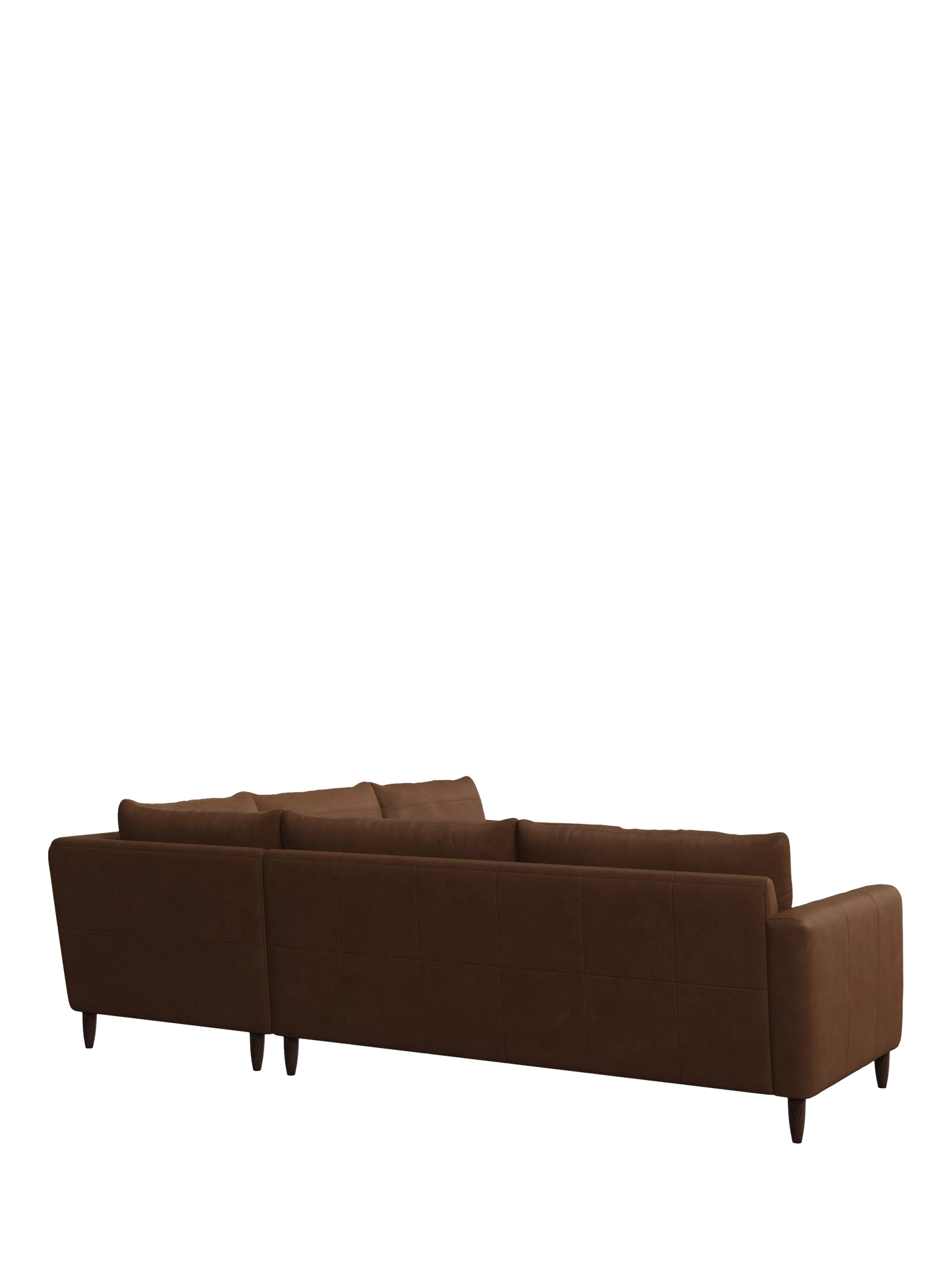 John Lewis Bailey II 5+ Seater Leather Corner Sofa Dark Leg Vintage Toffee