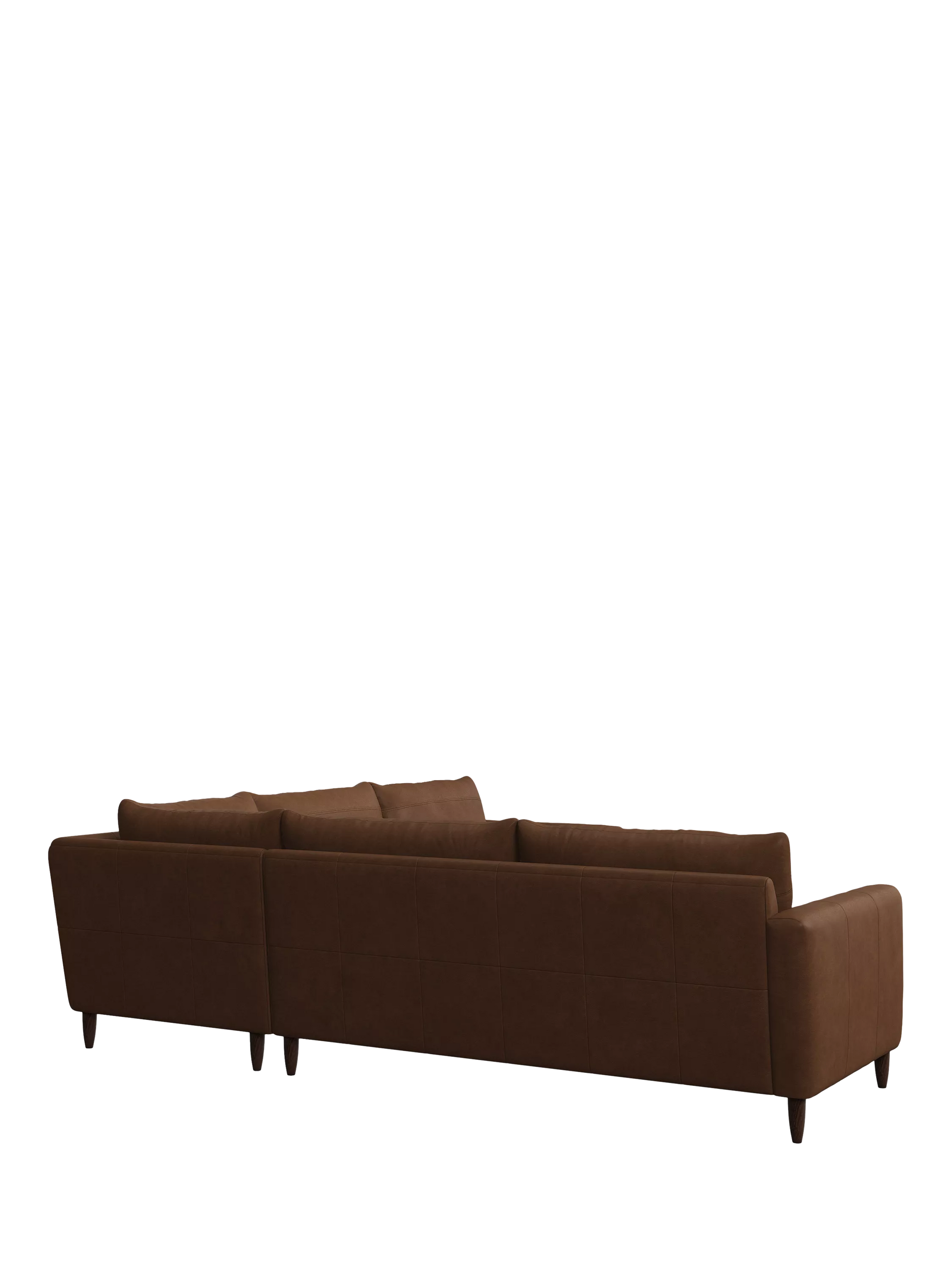 John Lewis Bailey II 5+ Seater Leather Corner Sofa Dark Leg Vintage Toffee