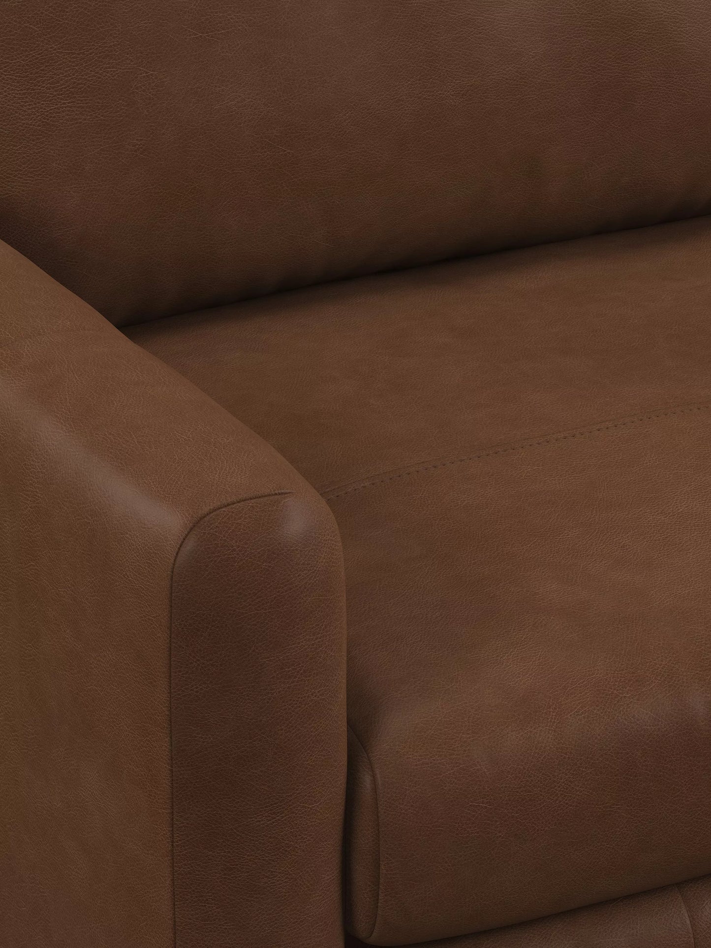 John Lewis Bailey II 5+ Seater Leather Corner Sofa Dark Leg Vintage Toffee