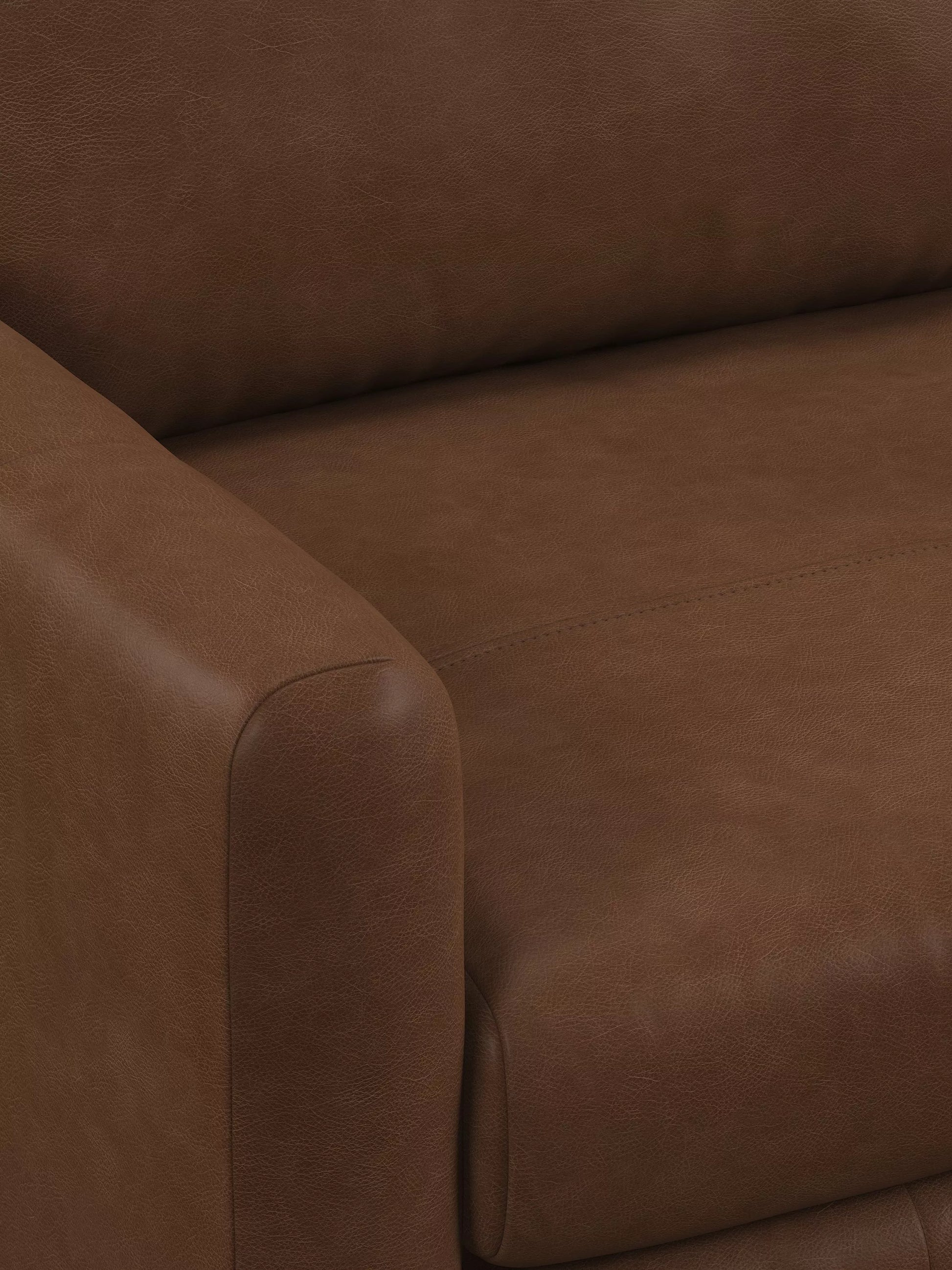 John Lewis Bailey II 5+ Seater Leather Corner Sofa Dark Leg Vintage Toffee